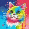 Mini Diamond Painting 25x25cm - Chat Abstrait Pop Art – Image 2
